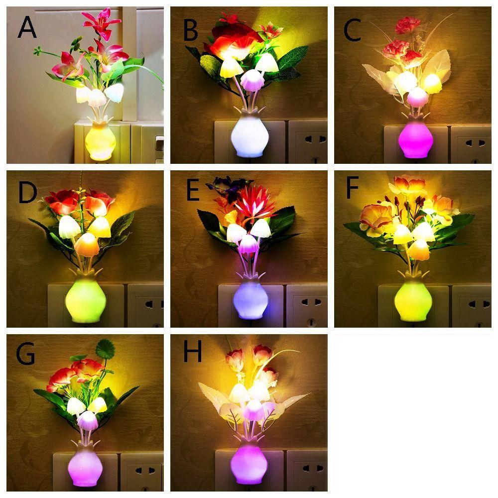 Creative Luminaria Lamp Bedside Lilac Bedroom Rose Night Light Led Light Mushroom Lamp Wall Light