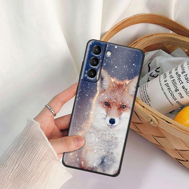 Милый Чехол для Телефона с Животным Лисой Для Samsung Galaxy S24FE S23 5G S20 S21 FE S25 S22 Ultra S24 Plus Чехлы Мягкий ТПУ Силиконовый Чехол Лисы