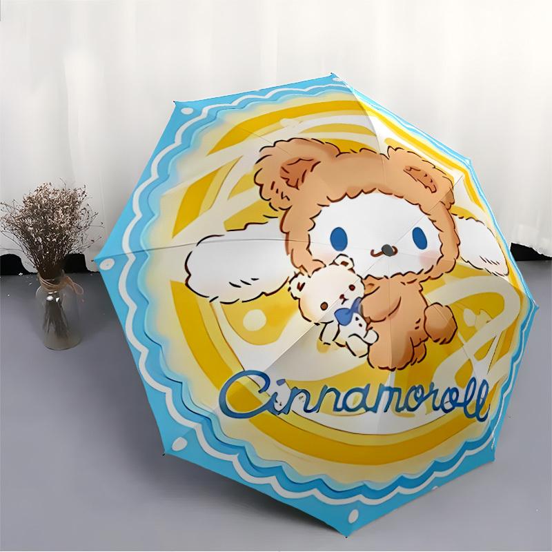 1pc Cinnamoroll, Sanrio Automatic Folding Umbrella - Compact 8-Rib Design, Durable Plastic & Iron, Perfect Gift for Friends & Family, Outdoor Umbrella