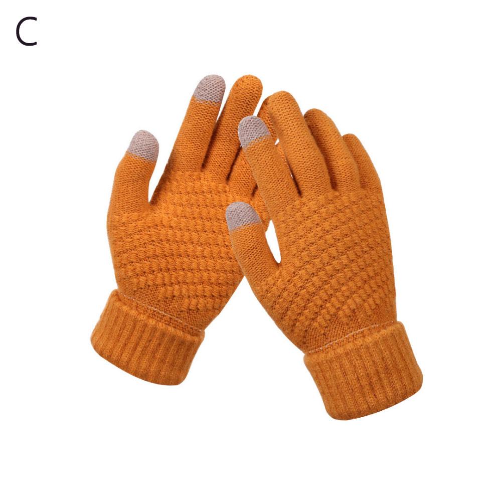Winter Touch Screen Gloves Warm Elastic Knitted Full Finger Gloves for Men and Women Suitable for Outdoor Cycling Driving