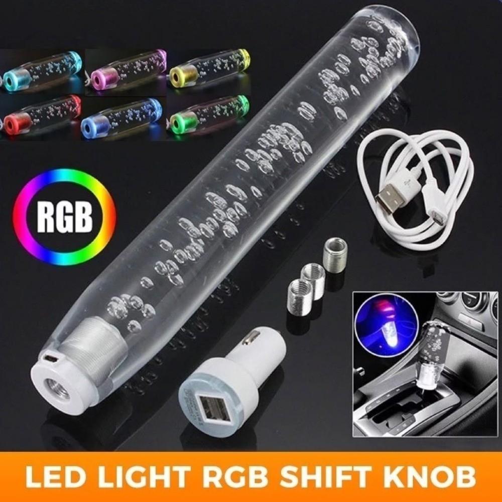 Light RGB Manual Shifter Stick Lever 12/24V Gear Shift Knob Stick for Manual Transmission