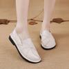 New Flat-soled Women's Shoes Leather Casual Color Matching Women's Single Shoes Medium and Large Size Shoes