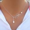Women's Fashion Faux Pearl Hollow Leaves Branch Choker Short Bib Collar Necklace