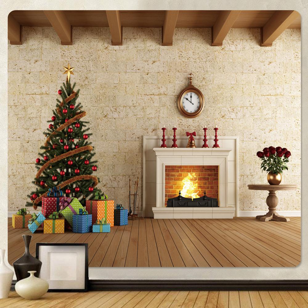 Рождественский гобелен с фэнтезийной сценой, домашний декор, гобелен, рождественская елка, богемный гобелен с рождественской елкой