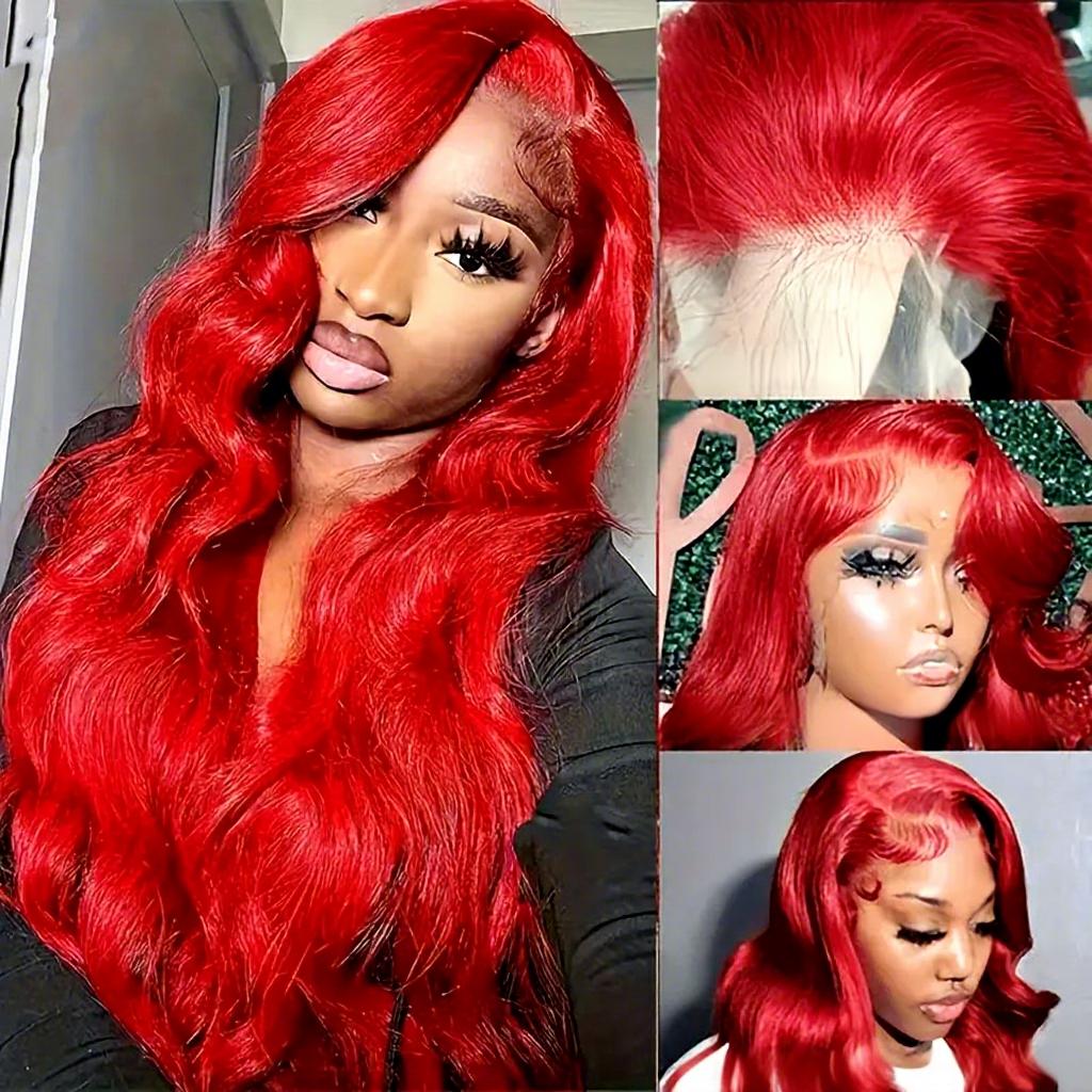 European American Women's Wine Red Long Curly Hair Big Waves Full Lace Wig Dark Brown Heat Resistant Large Cap Size Silk Base