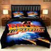 Back Future Pattern Bedding Quilt Set Quilt Cover Pillowcase Home Birthday Gift(1 * duvet cover + 2 * pillowcase, without core)