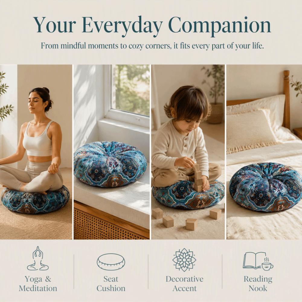 Washable Bay Window Tatami Seat Thickened Bohemian Round Cushion for Living Room