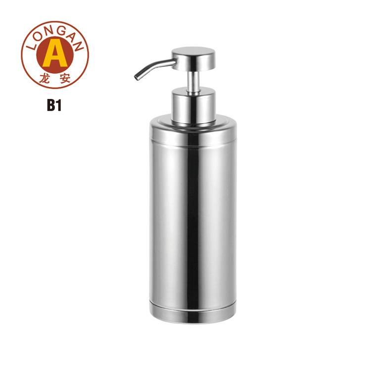 Stainless Steel Silver Refillable Dishwashing Soap Dispenser Dish Soap Liquid Hand Lotion Dispenser with Brushed Nickel Pump