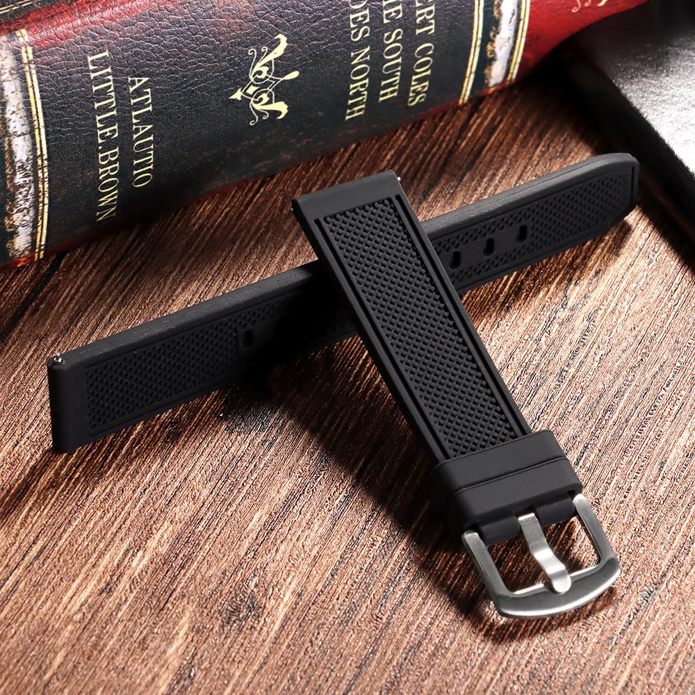 22 мм Спортивный силиконовый ремешок для часов Универсальные ремешки увеличенной длины Водонепроницаемый резиновый ремешок с пряжкой-пином Аксессуары для браслета-ремня для Seiko