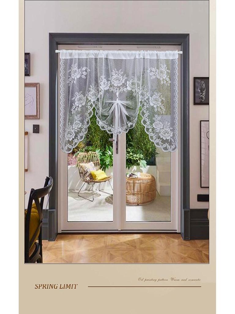 Американская белая двухслойная утепленная пряжа кружевная перегородка для комнаты для спальни или кухни