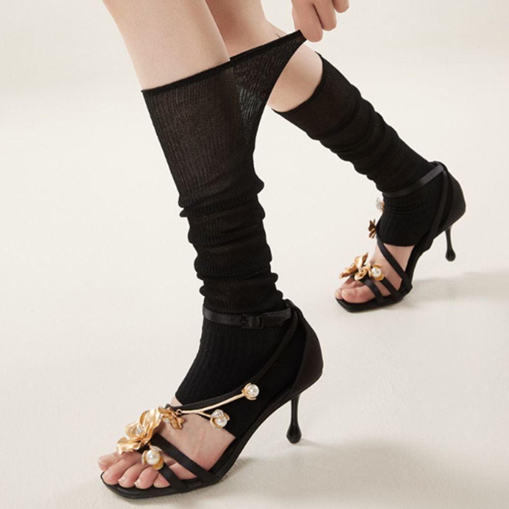 Носки гольфы JK с открытым носком Сладкая Лолита Чехол для ботинок Модный однотонный Чехол для ног Девушка