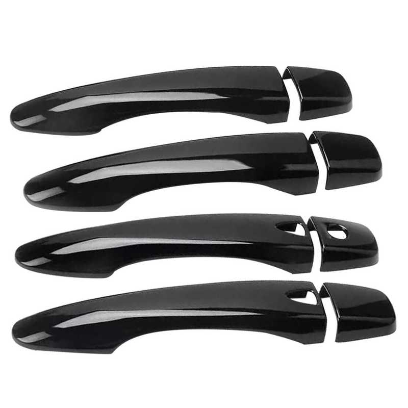 1 Set Car Exterior Door Handle Cover Trim Fit for Nissan Rogue Murano Maxima Glossy Black ABS