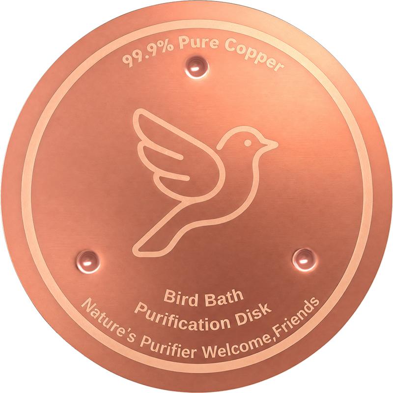 Bird Bath Copper Disk, 0.6mm Thick with Stable Triple-Point Support, All-Season Use, Universal Fit for Outdoor Birdbath