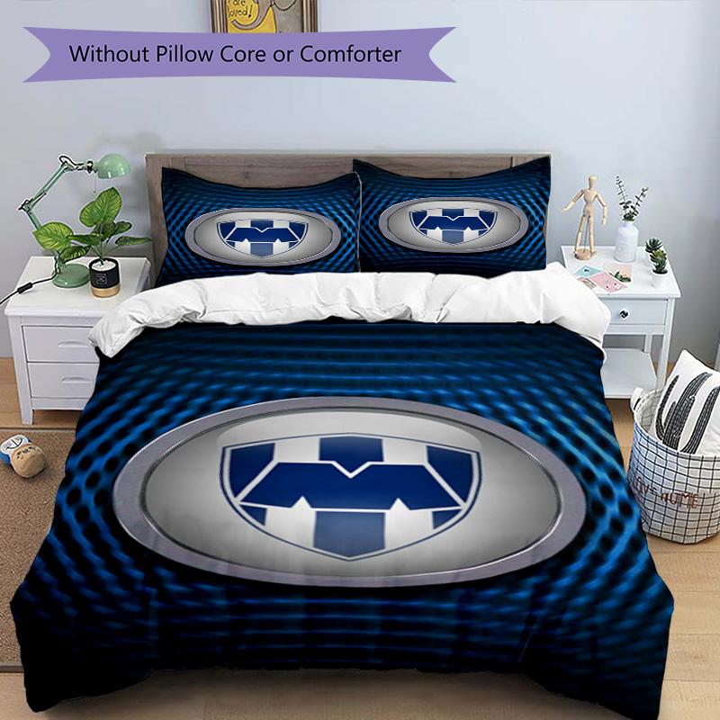 C.F.Monterrey Football Crest Art Printed Pattern Duvet Cover Set – includes 1 duvet cover and 2 matching pillowcases Bedroom decor Christmas gifts