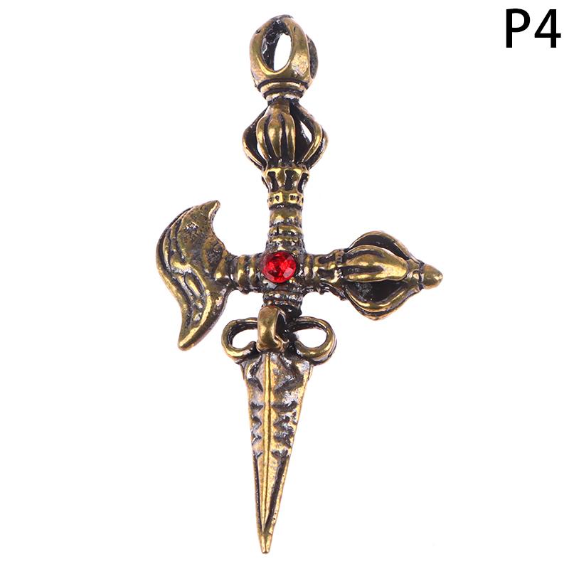 1Pc Cross Vajra Brass Car Key Chain Pendant Buddhism Dharma Lanyard Bodhi Beads Motorcycle Keychain Rope Pendant