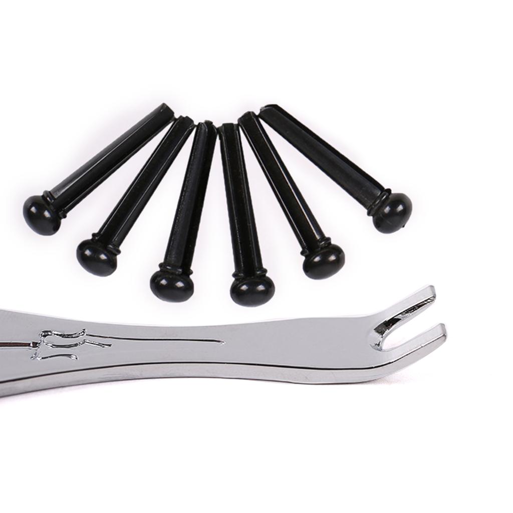 12Pcs Acoustic Guitar Bridge Pins with Bridge Pin Puller Remover Guitar Bridge Saddle Nut Guitar Pegs Replacement Parts