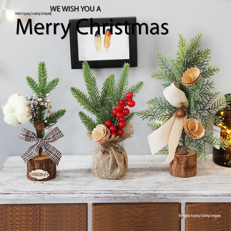 Mini Christmas Tree Ornament for Desktop Window Decoration - Potted Plant Festival Decor