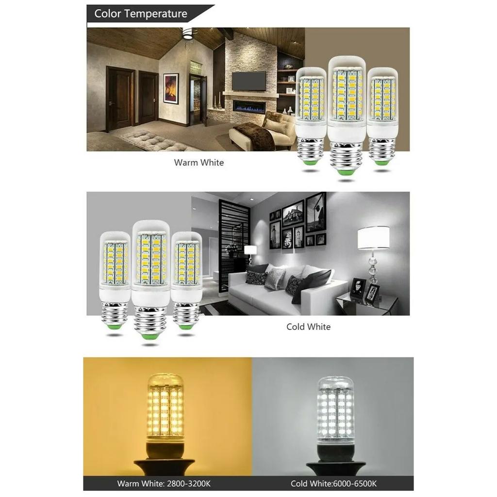 HOMZY 7-15W E27 LED Lamp E14 LED SMD5730 220V Corn Light Bulbs 24 36 56 72 LEDs Lamparas LED Chandelie for Home Decor Ampoule Led Light