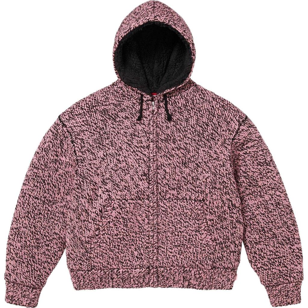 Supreme Свитер унисекс с капюшоном на молнии, с подкладкой из искусственного мутона, FW25 WEEK18 SUP-FW25-158