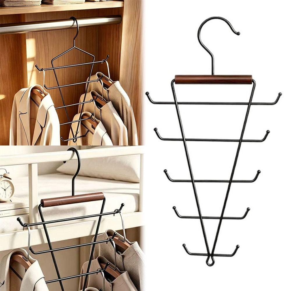 Rotatable V Shaped Hanger Space Saving Hat Rack Portable Multi Hook Organizer
