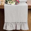 Cotton Ruffle Table Runner Vintage Dining Placemat Household Table Linen  Party