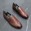 FashionHandmade Crocodile Pattern Leather Men Dress Shoes Fashion Party And Wedding Men'S Loafers Casual Shoes Men Driving Shoes