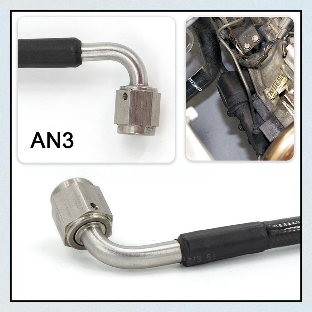 Master to Slave Cylinder Complete Stainless Clutch Line for 06-15 Honda Civic Si, Includes M10 Fitting (2pcs) and M12 Fitting (1