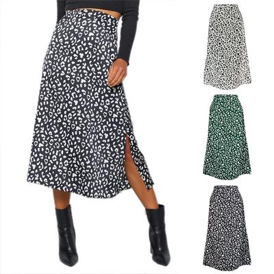 Женские повседневные длинные юбки с леопардовым принтом и высокой талией, разделенные юбки, верхняя одежда, вечерние клубные уличные днища
