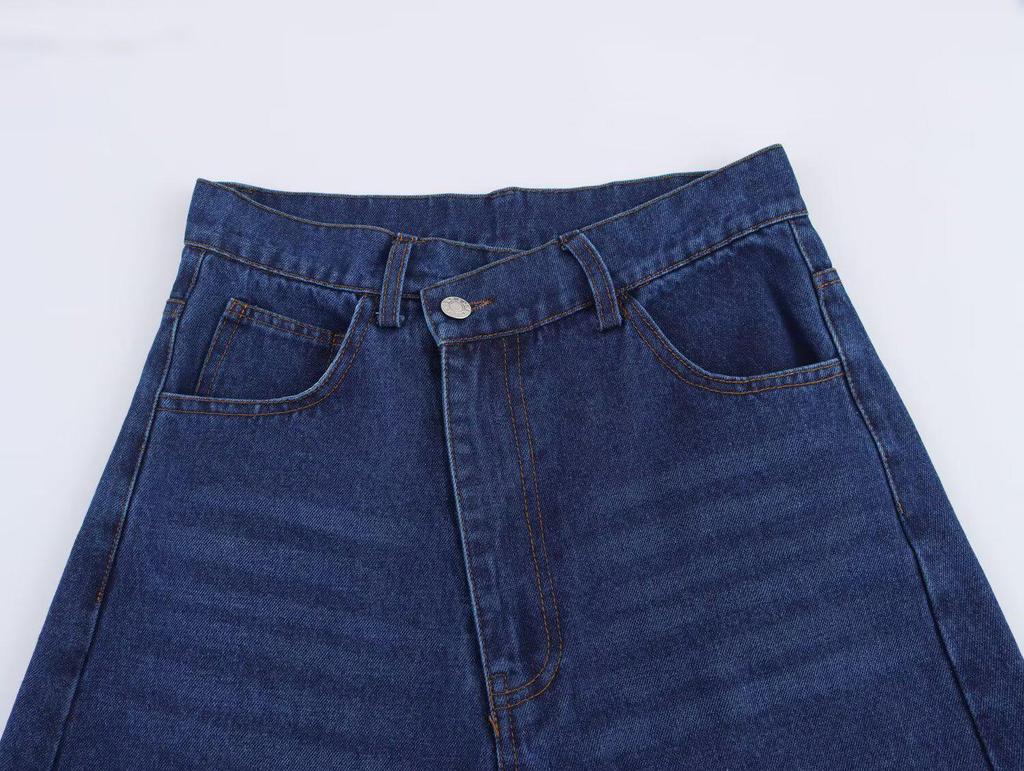 Весна 2025 Женская джинсовая куртка-рубашка европейского и американского стиля с длинными брюками