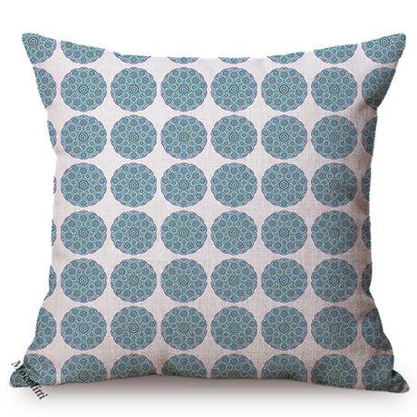 Boho Mandala Florals Elegant Home Decor Waist Cushion Cover Abstract Geometric Pattern Cotton Linen Car Sofa Pillow Case