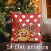 Home Decor Christmas-themed Pillows with Deer & Snowflakes Pattern Cushion Cover Suitable for Sofa Bedroom Car Pillow Cover