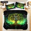 Tree Of Life Mystical Green Light Bedding Set All-Season High-Definition Printed Nordic Style Luxury Birthday Gift