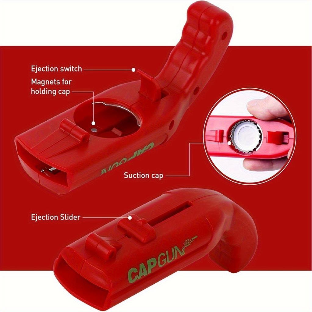 4pcs CapGun Bottle Opener, Plastic Beer Launcher, Fun Drink Game Accessories, Suitable for Family Gatherings, Bars, Outdoor Barbecues, Party Supplies