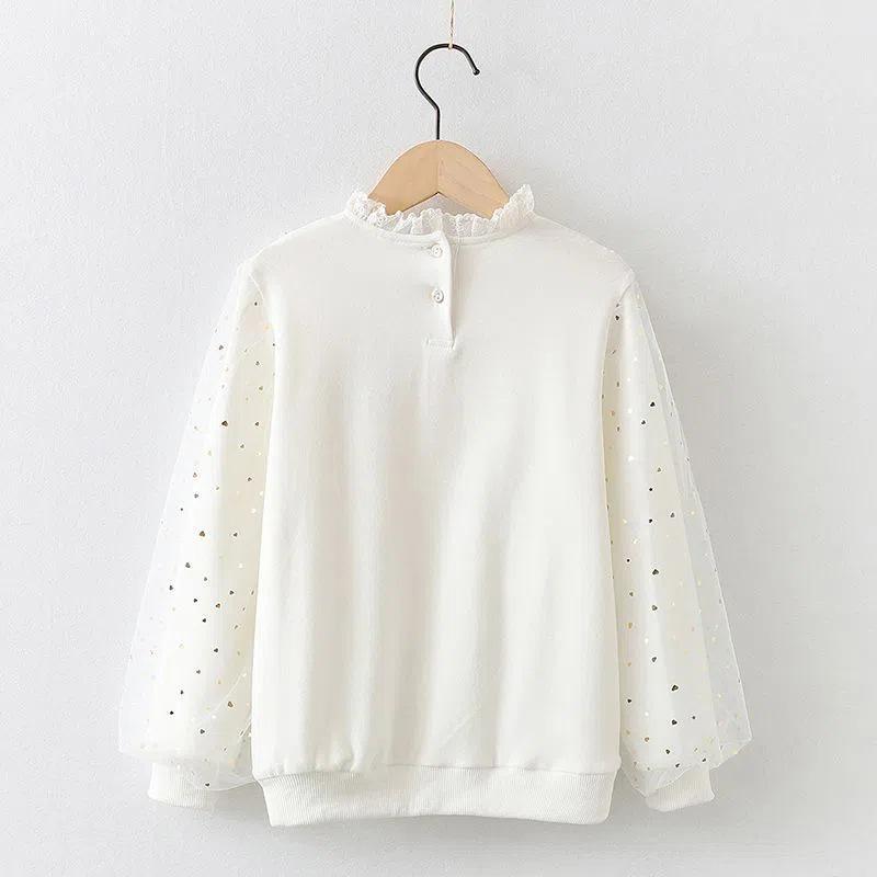 Плюс бархатный теплый сетчатый свитер принцессы с бантом для девочек-подростков