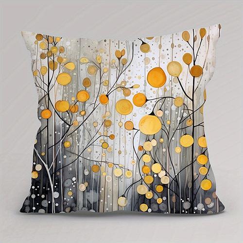 Золотая и серая цветочная наволочкаПодходит для дивана, автомобиля, спальни, декоративная наволочка для подушки