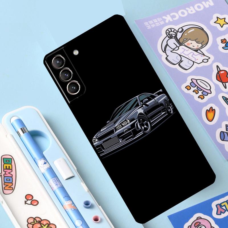 JDM Car Case For Samsung Galaxy S23 S22 S20 S21 Ultra S8 S9 S10 Note10 Plus Note20 Ultra S20 FE Cover