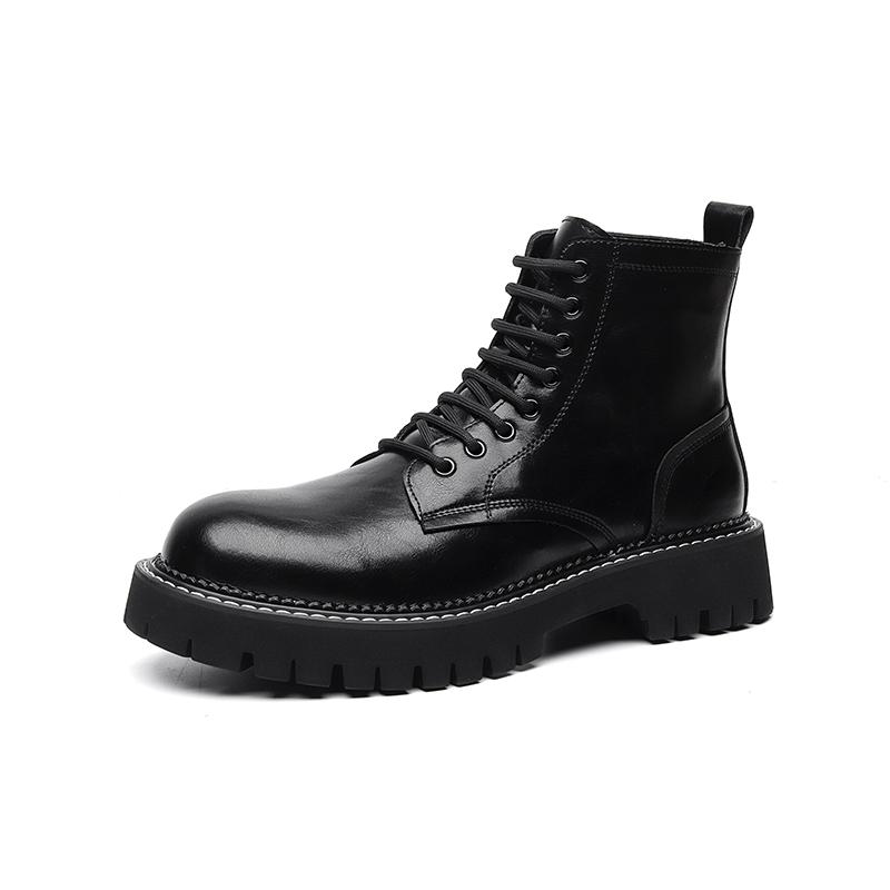 Высококачественные мужские модные мотоциклетные ботинки с высоким голенищем, удобные повседневные черные панк-кожаные ботинки, новые уличные нескользящие ботинки на толстой подошве