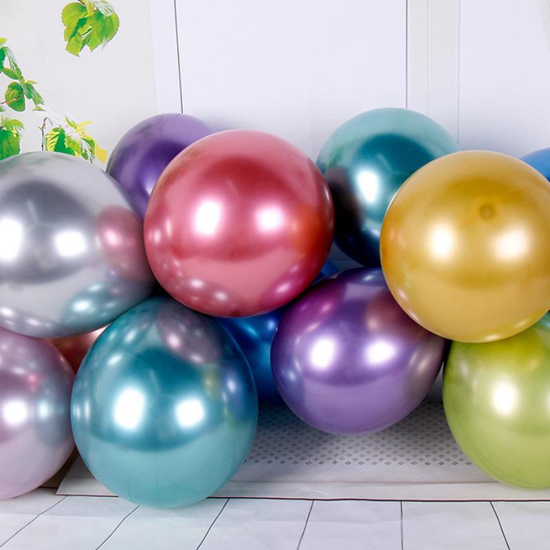 100 шт. 5/10/12 дюймов металлические воздушные шары для украшения свадьбы, дня рождения, металлические хромированные воздушные шары для фестиваля, вечеринки, утолщенные воздушные шары