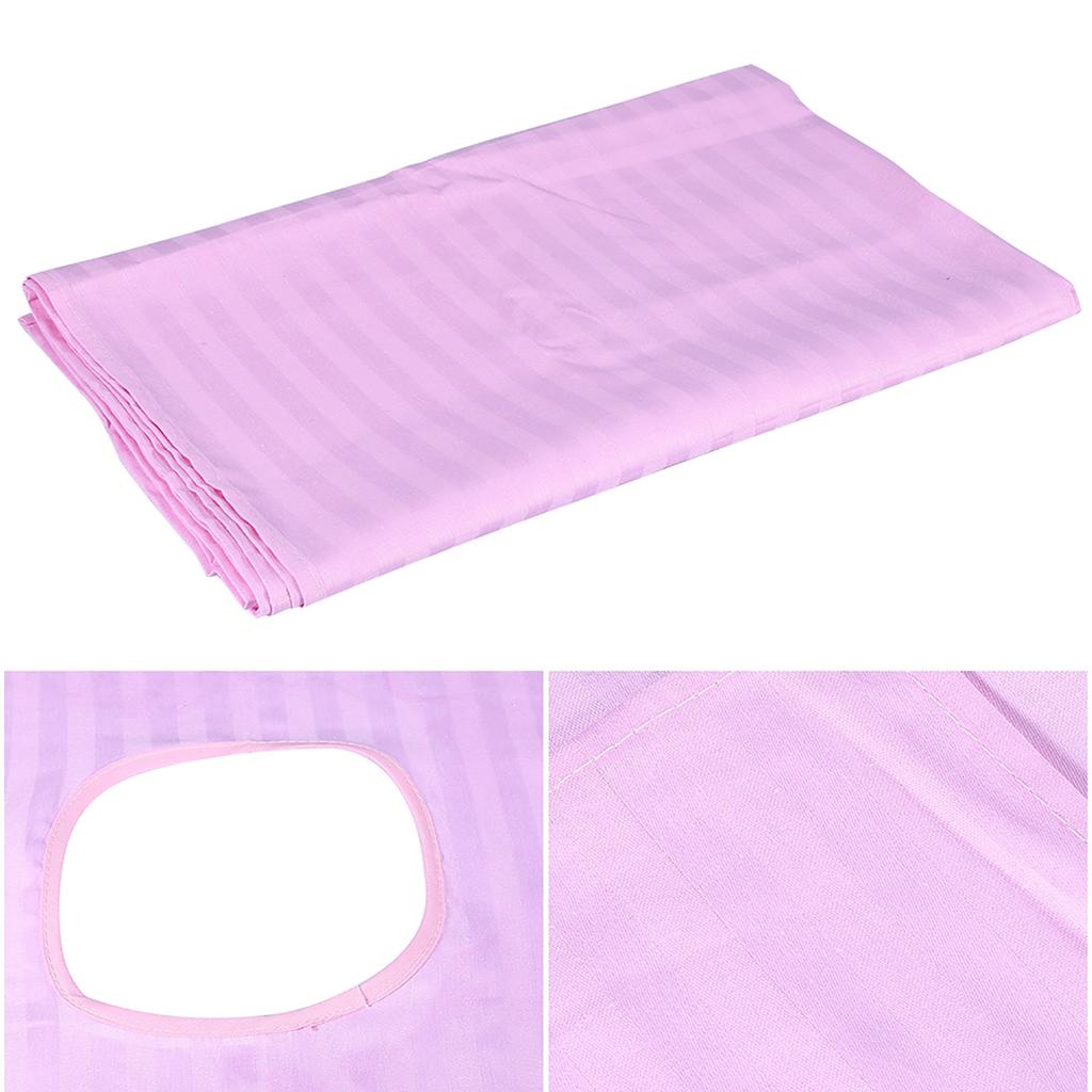 Soft Cotton Stripe Beauty Salon Sheet SPA Treatment Bed Cover With Face Breath Hole