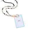 Ожерелье из бисера и шнурка для ключей и держателя карт, ожерелье из натурального камня для женщин, держатель для очков, шнурок