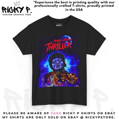 Майкл Джексон Thriller Рики П MJ 100% Хлопок Футболка Мужские Футболки Топ Унисекс Плотный Хлопок Футболка