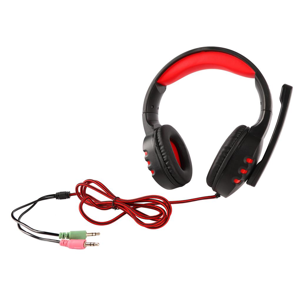 Проводные наушники с шумоподавлением, регулируемым оголовьем, накладные, игровая гарнитура с микрофоном для ноутбука, ПК