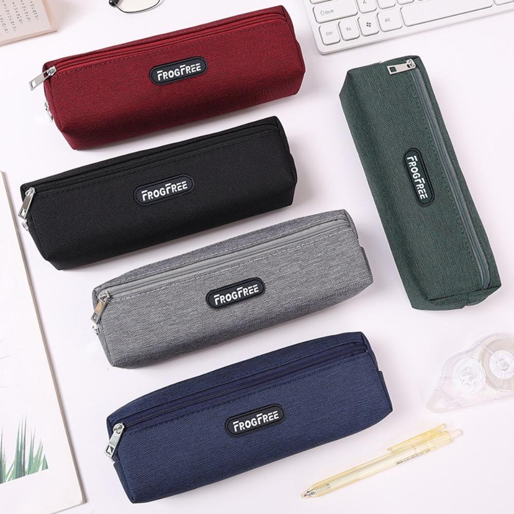 With Zipper Pencil Bags Canvas Pen Storage Bag Modern Pencil Case  for Student Kids