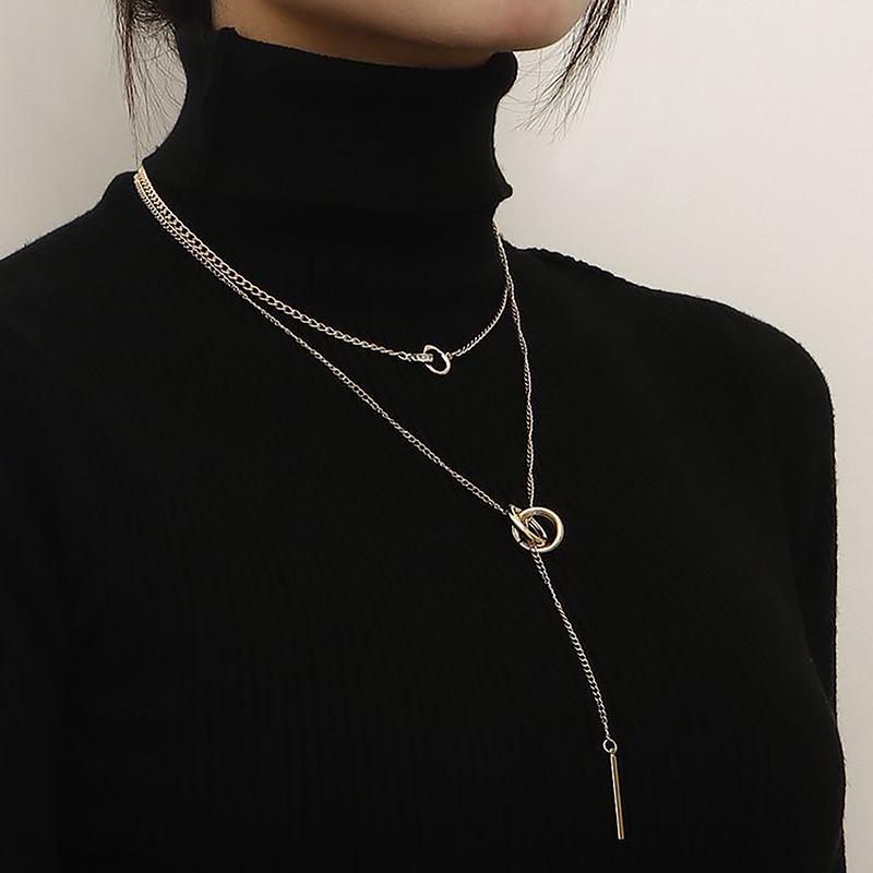 Винтажное двойное круглое многослойное ожерелье с подвесками, женские украшения, многослойные аксессуары для девочек, подарки, подвеска в богемном стиле