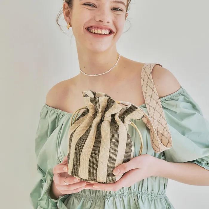 Linen stripe lucky bag