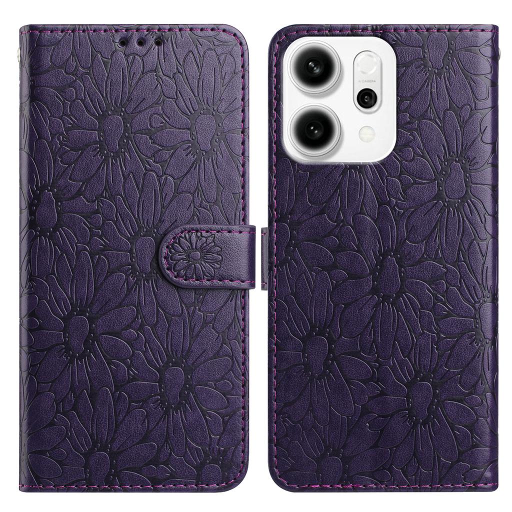 10-цветной чехол-книжка с тиснением «Маргаритка» для Oppo A17 A18 A54 A58 A76 A77 Reno8,Reno8 Lite,Find X8 Pro,Find X5,Reno14 Pro...