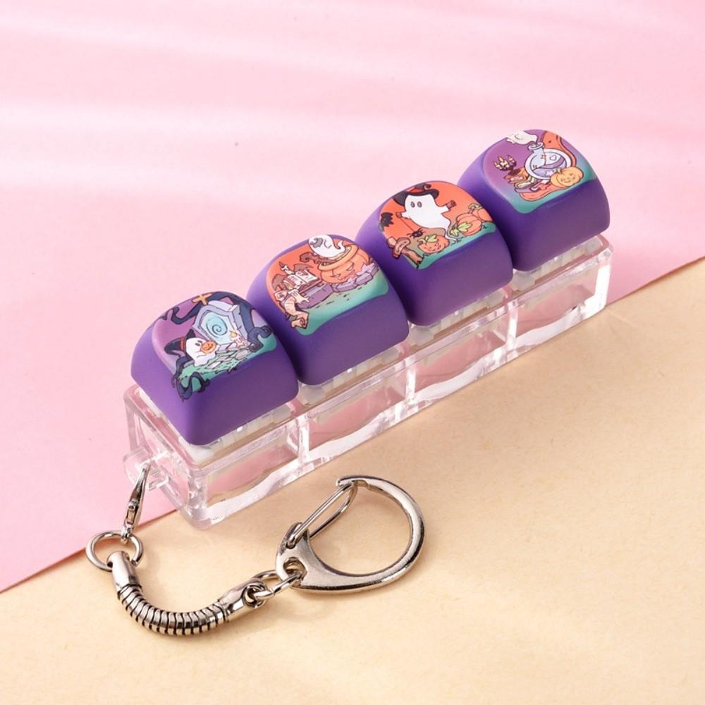 Cartoon Pattern Light Up Keychain Toy Light Up Fidget Keyring Toy Everyday Stress Relief
