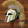 Brass Helmet with Plume Halloween Costume Italic Corinthian Greek Medieval Gift
