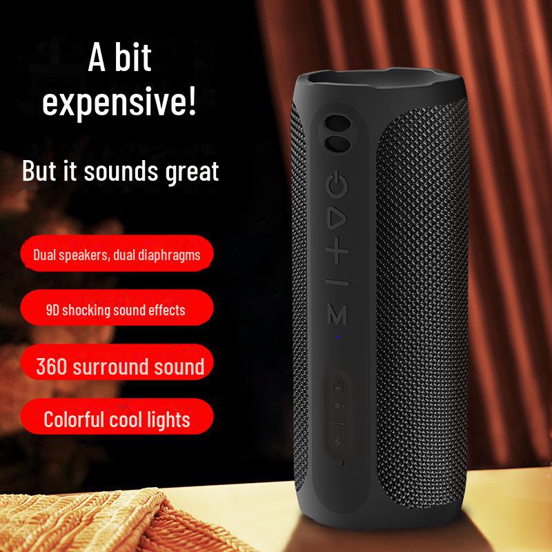 Wireless Bluetooth Mini Speaker with Colorful Lights & Heavy Bass for Home, Outdoor, Office, Card Slot Feature