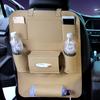 Leather Car Back Seat Organizer Folding Backseat Hanging Holder Storage Bags Tissue Bag